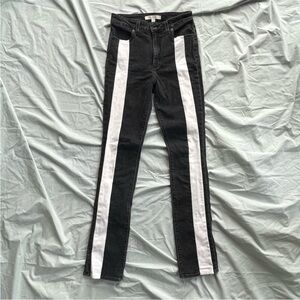 Jonathan Simkhai black & white color block denim jeans 27